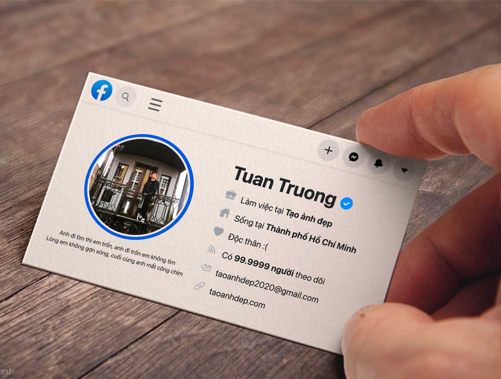 Tạo Ảnh Thẻ Card Visit Theo Phong Cách Profile Facebook