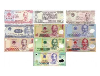 Ảnh mệnh giá tiền Việt Nam đang lưu hành