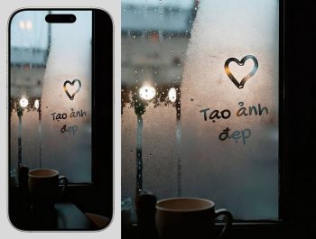 Tạo hình nền viết chữ trên kính mưa tâm trạng
